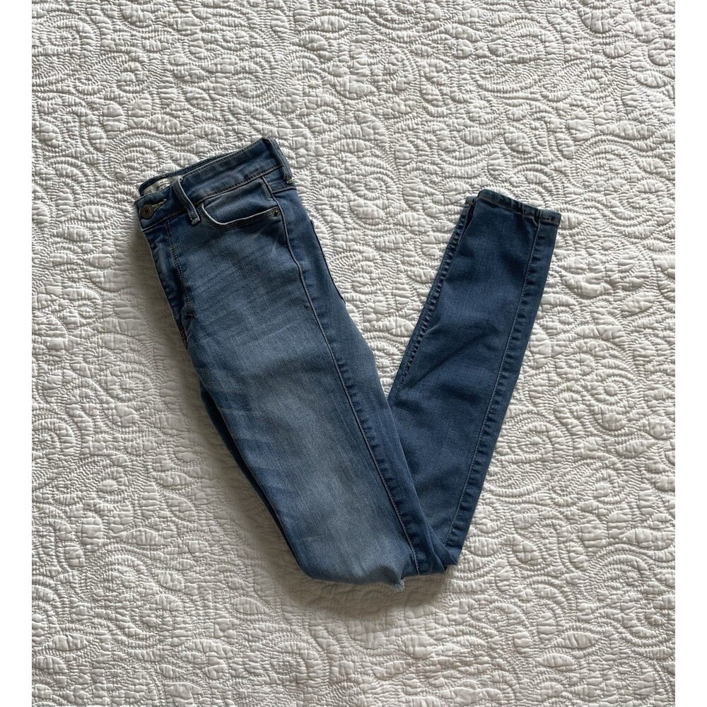 Abercrombie&Fitch High Rise Skinny Jeans Light Wash Distressed 00R 24x31 Stretch
